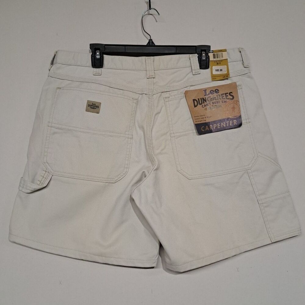 Vintage NOS 90’s Lee Dungarees Baggy Carpenter Shorts - Beige Size 38 Deadstock